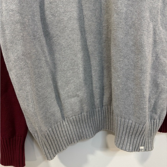47 Brand Men's V-Neck Sweater - Red and Gray - Picture 5 of 9
